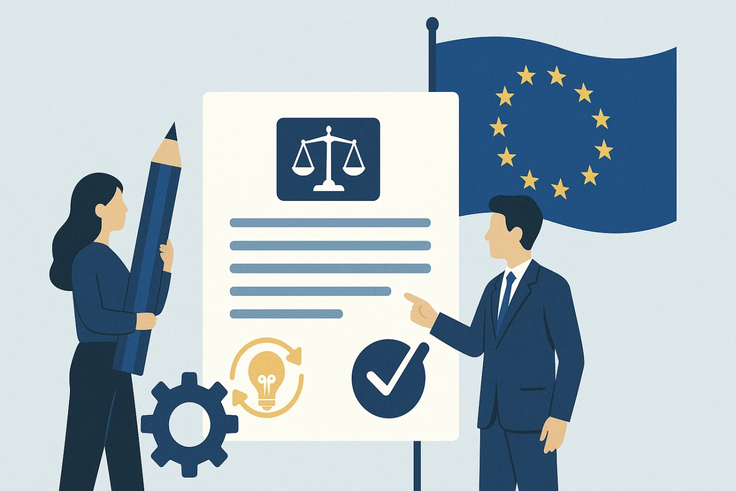 Legal Discussion with EU Symbolism